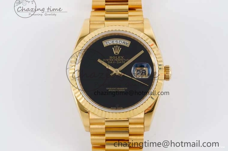 MiroTime 0321 NewStyle Day Date 36 YG RAF Best Edition Black No Marker on YG Bracelet A 2019